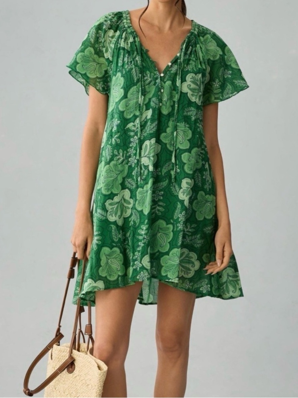 Anthropologie / Sundry Floral Mini Swing Dress - size 0 (XS)